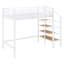 Lit mezzanine en métal avec tablette de rangement supérieure et échelle de rangement latérale-1407979263