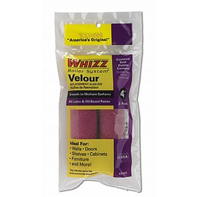 Whizz 51012 4" Purple Velour 3/16" Nap Mini Roller 2Pk