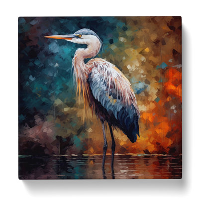 Heron Post-Impressionism - Wrapped Canvas
