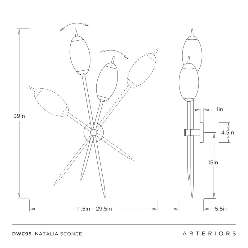 Natalia 2 - Light Armed Sconce