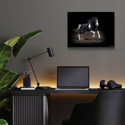  «Horse Portrait 8» par David Drost, art mural en verre acrylique, 16 po x 12 po