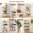 2 Pcs 4 Tier Bookshelf Wooden Bookcase With Dual Anti-tipping Kits Open Shelving Unit Natural-291223789