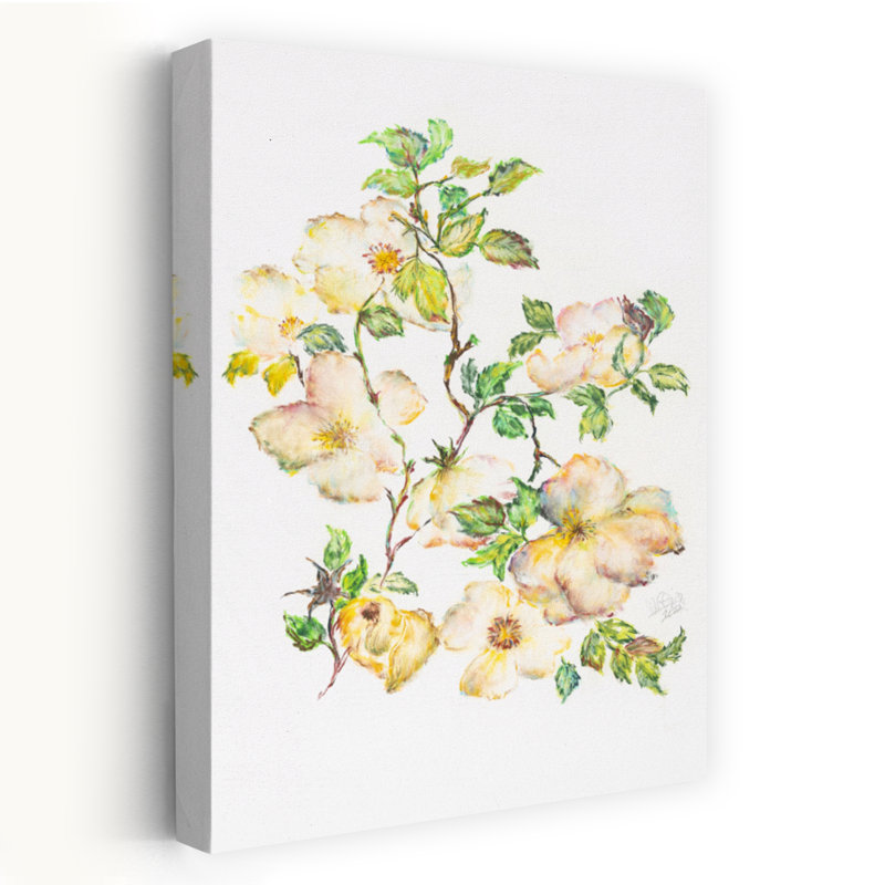 Art contemporain contemporain coloré délicat avec fleur rose délicate, H 60 po x l 40 po