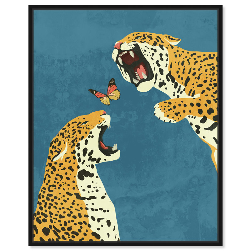 Wild Feline - Impression sur toile, Toile avec cadre flottant noir, H 25 po x l 17 po x P 1,8 po