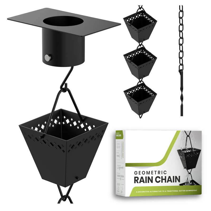 Chaîne de pluie 10 pi noir thermolaquée