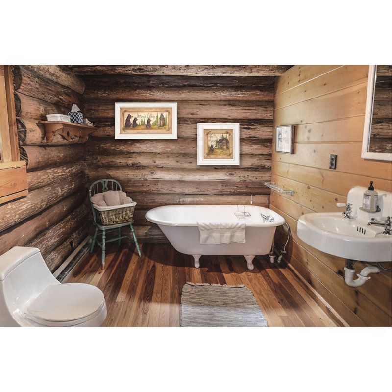 Vignette 2 pièces «Natures / Bath» par Mary Ann June, cadre blanc