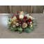 Jiair Hydrangea Holiday Evergreen Centerpiece with Pinecones, Ornaments, Berries and Glass Vase