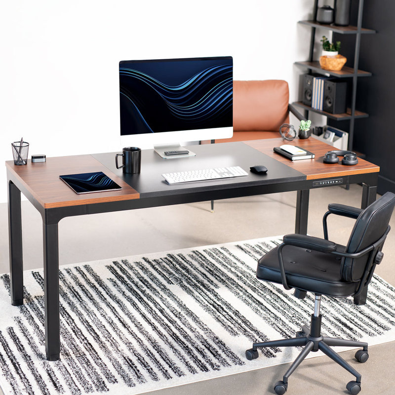 Vivo Black Electric Quad-Motor Height Adjustable 4-Leg Standing Desk Frame