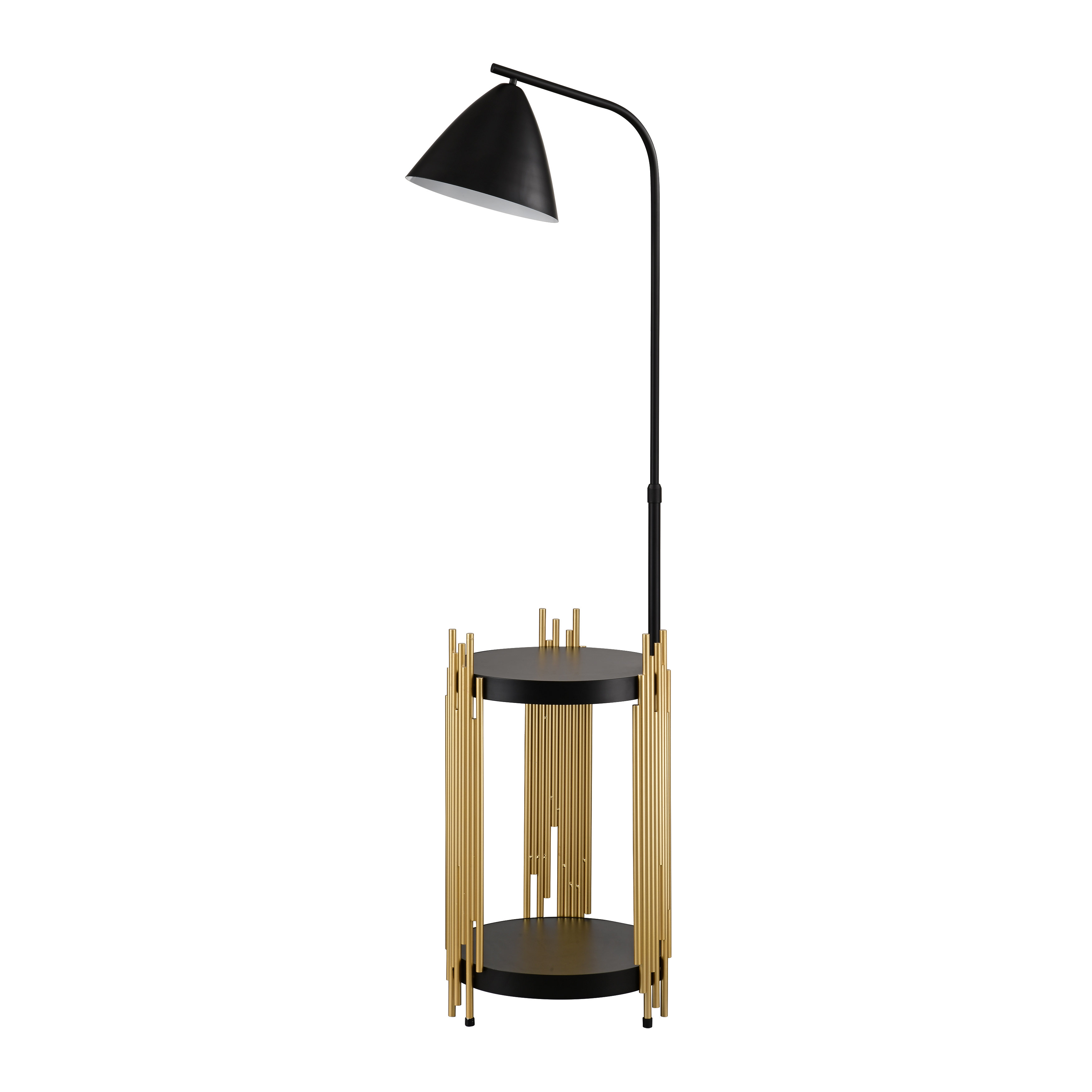Mercer41 Thomas Luxury Shelves Floor Lamp for Living Room with Metal ...