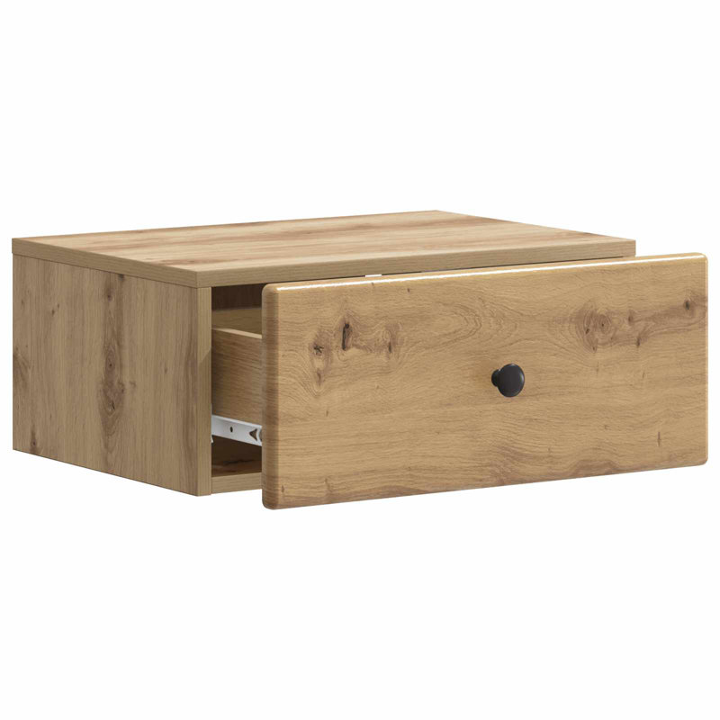 49cm W Manufactured Wood Bedside Table, Artisan Oak