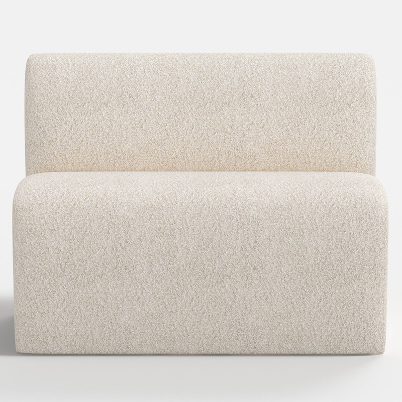 Banquette Salyers, Tissu bouclé ivoire moelleux