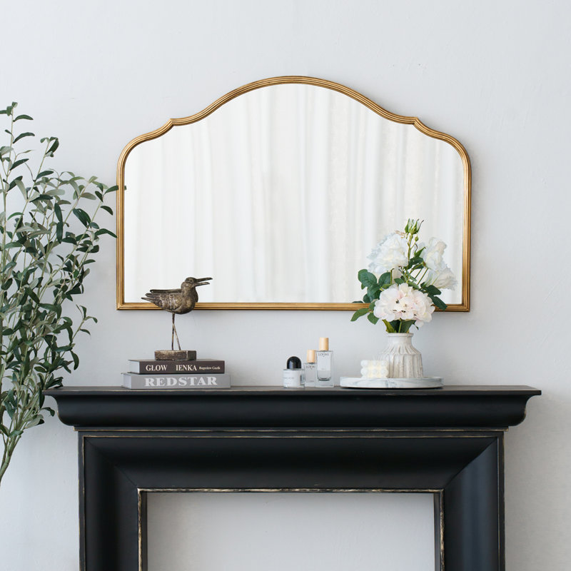 Modern exquisite arched metal wall mirror bathroom mirror