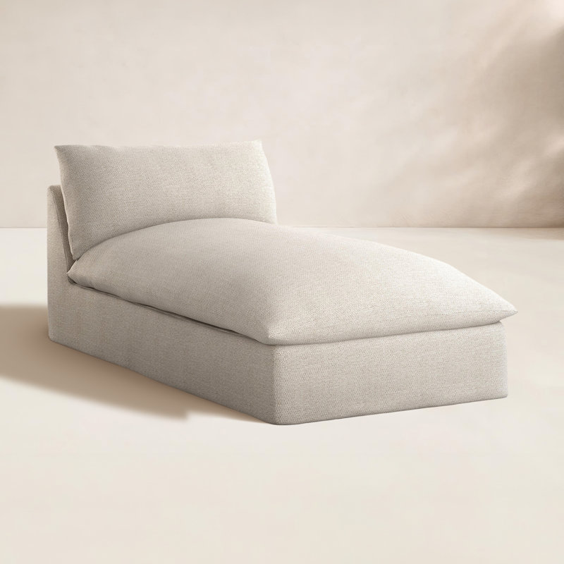 Chaise longue simple avec coussins 72 "Argent, Faye sable