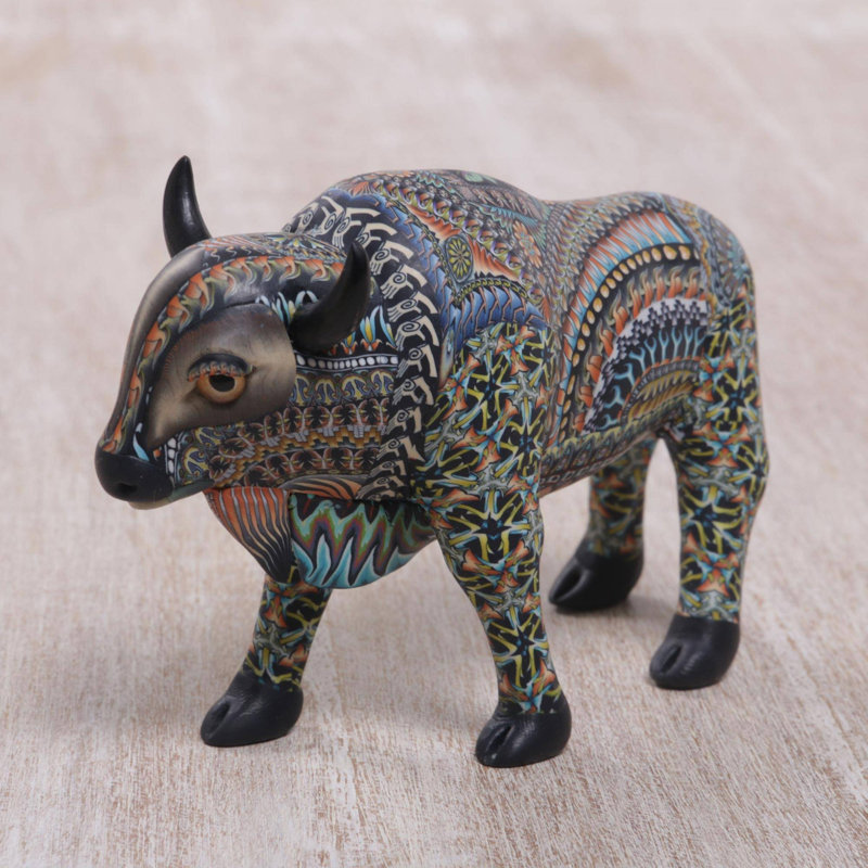 Figurine majestueuse bison en argile polymère