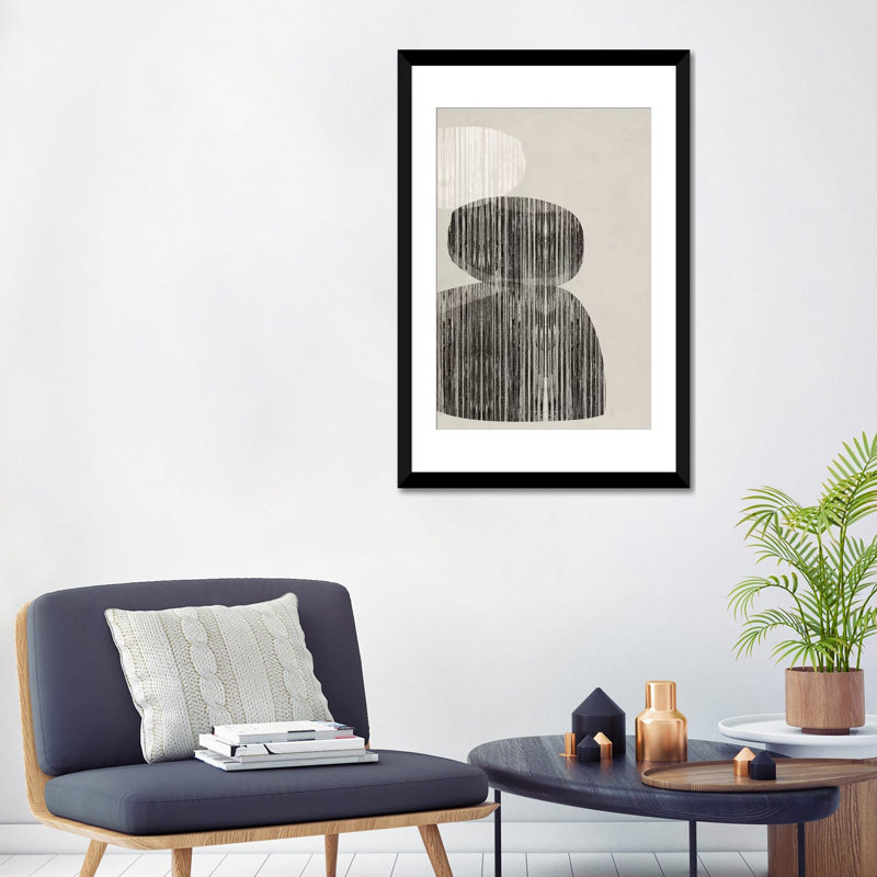 « nested i », impression sur toile, Papier d'art encadré noir, H 32 po x l 24 po x P 1 po, Blanc