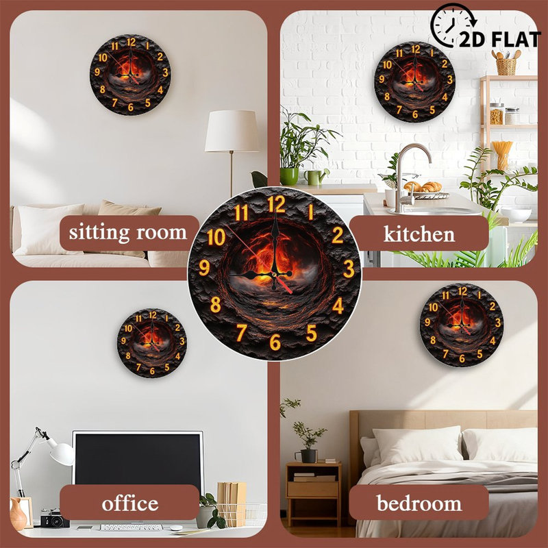 Horloge murale Volcano Lava Rock