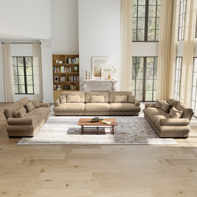 Ensemble de salon 3 pièces avec causeuse et canapé surdimensionné avec canapé et fauteuils