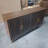 Walnut Sideboard Buffet Cabinet With Storage ,Grille-Striped 4 Doors Sideboard,Multifunctional Accent Cabinet for Dining Room,Living Room