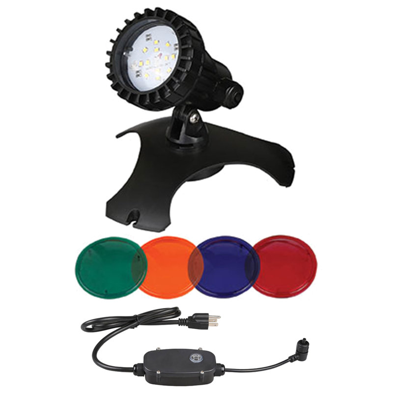  2.0w LED Fountain Landscape Light with Transformer & 4 Colored Discs