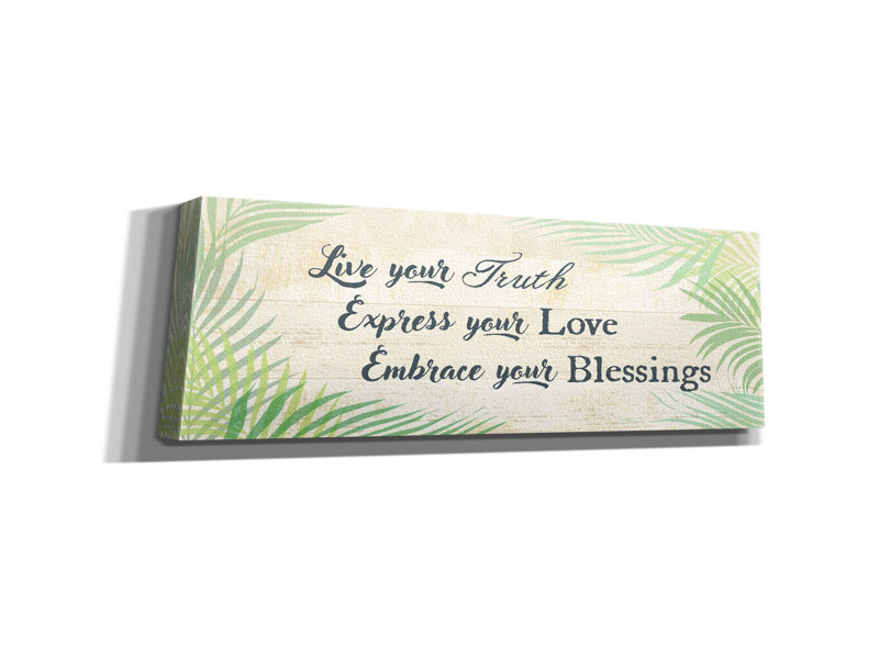  'Embrace Your Blessings' by Art Licencing Studio Canvas Wall Art, 60" x 20", H 12 po x l 36 po x P 0,75 po