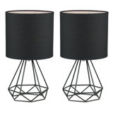 Beechmoor 31.6Cm Black Paint Table Lamp Set