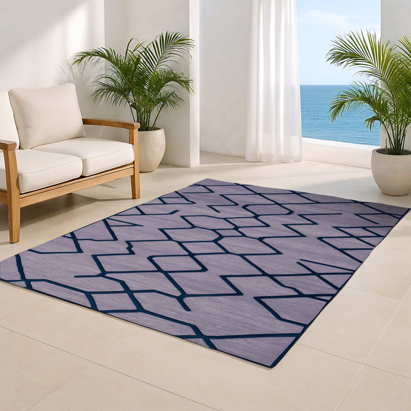 Tapis mauve intérieur et extérieur Trellis, Rectangulaire 2 pi x 3 pi