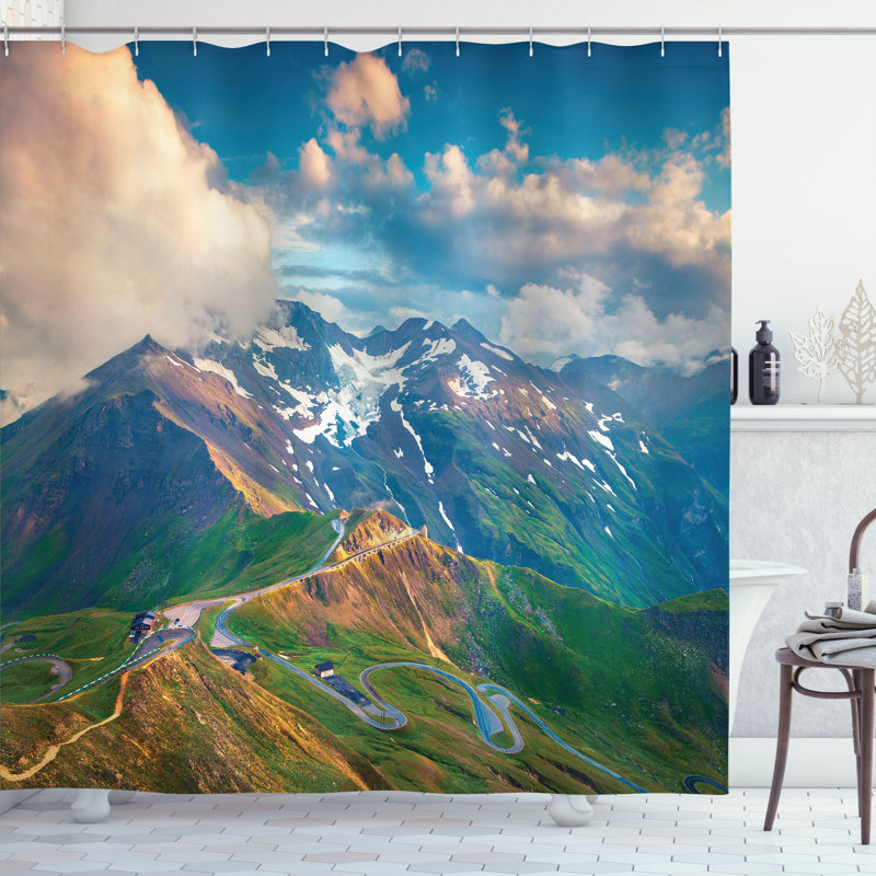 Latitude Run® Mountain Shower Curtain Grossglockner, 70" H x 69" W