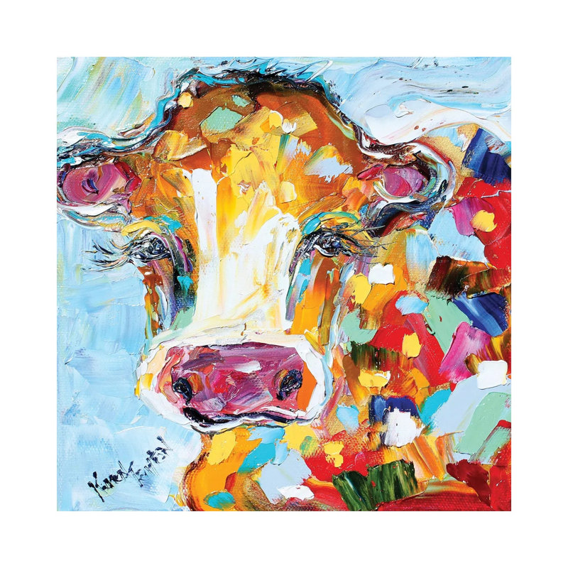 Cow 1 Piece Wrapped Canvas Painting, 66.04 cm H x 66.04 cm W x 1.91 cm D