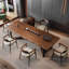 Table de salle à manger rectangulaire en bois massif Nut-Brown-506775537