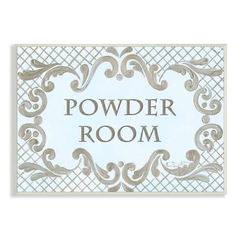 Salle de bain en treillis Poudre Aqua et Gold, L 10 po x H 15 po, Plaque murale