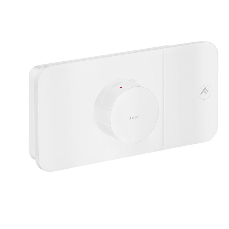 Modern 2-Handle 5" Wide Thermostatic Shower Valve Trim, Matte White