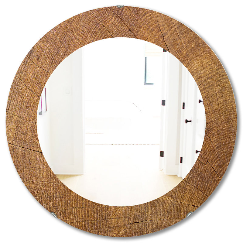 Wood II - Miroir Mid-Century, H 31,5 po x l po