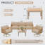 Ensemble de meubles de patio 5 sièges, chaises berçantes pivotantes d'extérieur avec coussins de 6 po d'épaisseur, table basse à 3 places et table basse, ensembles de conversation de patio à cadre en aluminium pour la cour, le bord de la piscine et le balcon, beige