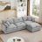3-Seater Comfy Cloud Couches with Movable Ottoman-1405754266