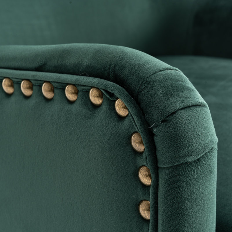 Segovia Wingback Chair, Green Velvet