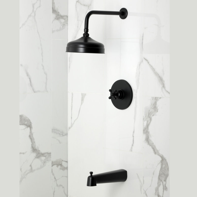 Kingston Brass Metropolitan Single-Handle Pressure Balanced Tub and Shower Faucet, Matte Black