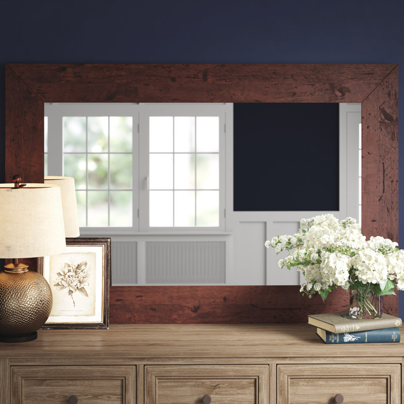 Carise Rectangle Mirror, 48" H x 36" W, Light Walnut