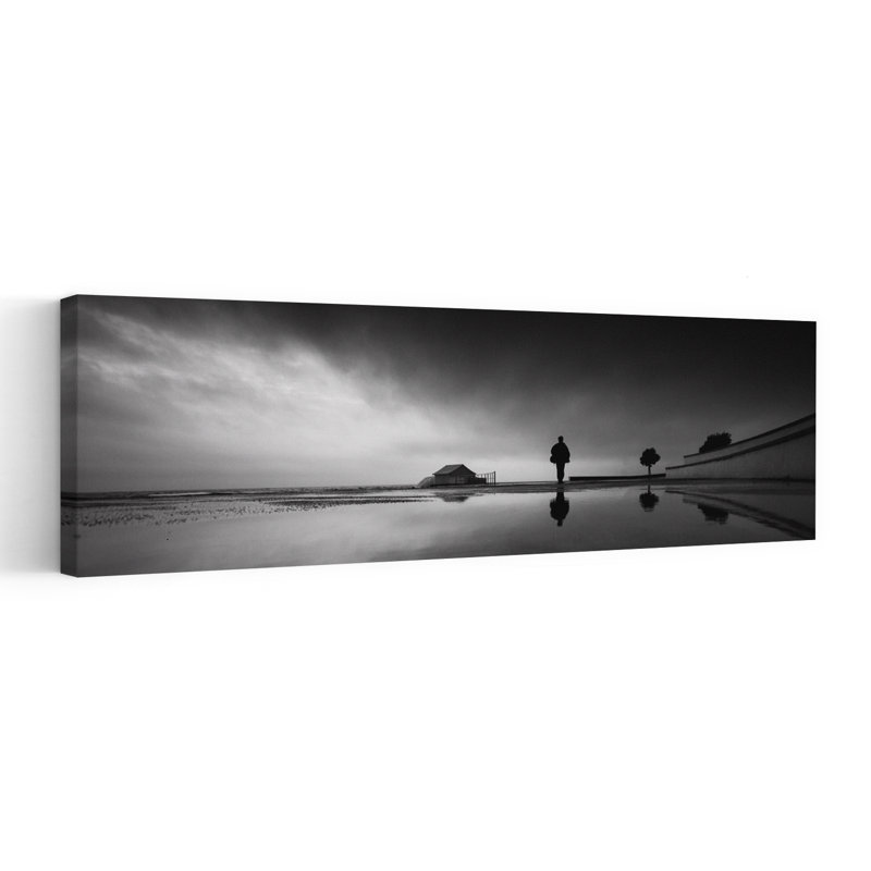 Solitary Beach Reflection by Paulo Nogueira - Wrapped Canvas Panoramic Print, 50.8 cm H x 152.4 cm W