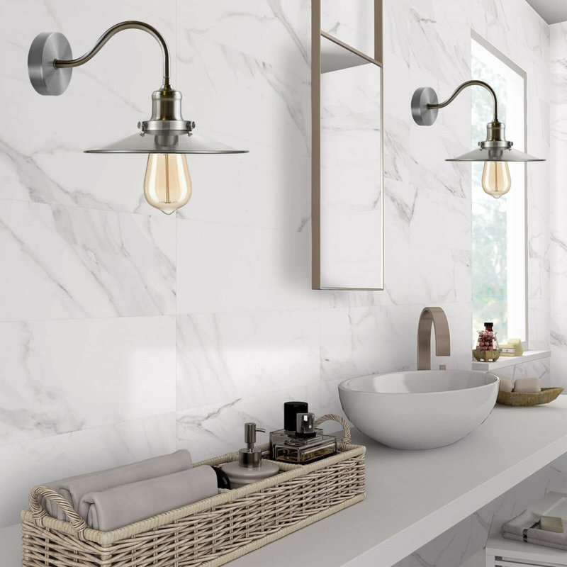 Hedrick Armed Sconce, Satine Nickel
