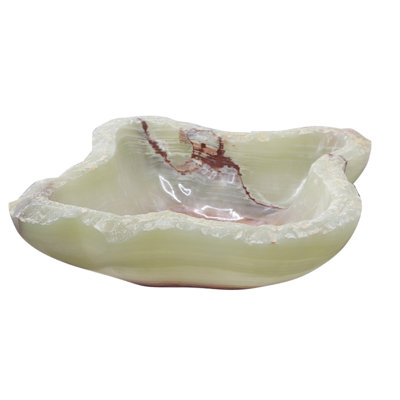 Handmade Marble Onyx 18.5" Artisanal Vessel Bathroom Sink, Light Green