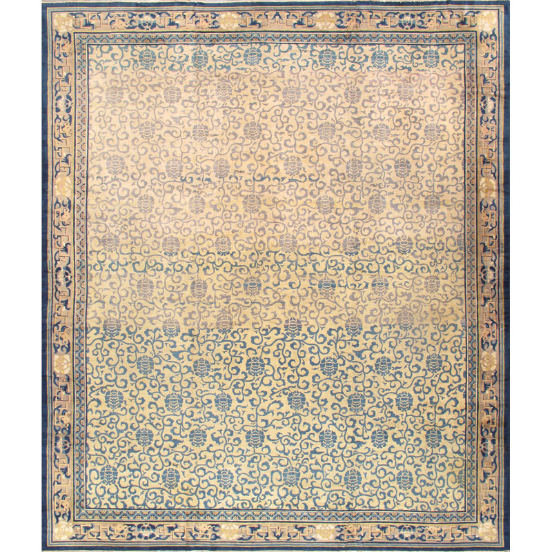 Tapis ivoire noué à la main Kensu