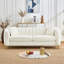 Canapé surdimensionné en chenille, canapé de luxe 3 places + 3 places profond, canapé capitonné moderne, canapé à pieds en métal doré pour le salon, la chambre à coucher, appartement (blanc)