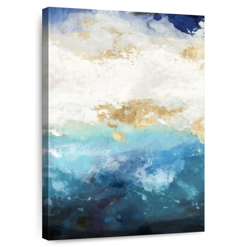 Avery eau paysage abstrait, H 39 po x l 26 po