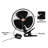 Koolatron 12V Clip-On Oscillating Car Fan, 2 Speed Vehicle Fan