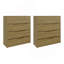 Ensemble de 2 commodes en chêne naturel Arcadia - Mobilier de rangement moderne pour chambre à coucher-130066450