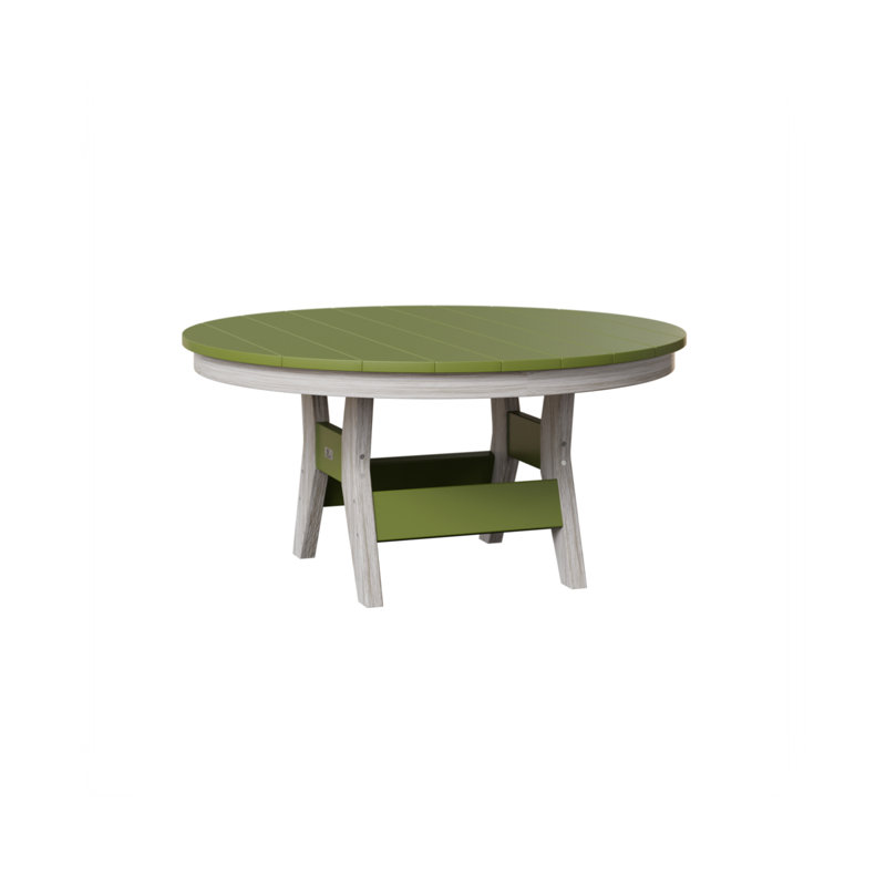 Harbor Outdoor Round Coffee Table, Kiwi Green, Seashell