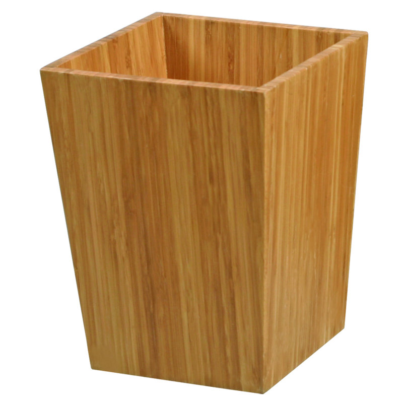 Solid Wood Open Waste Bin