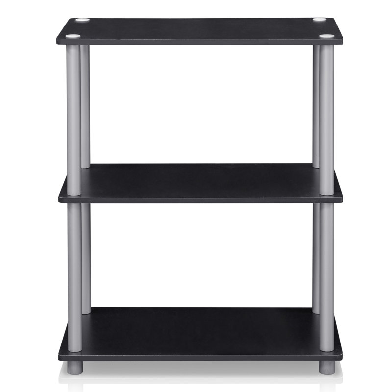 Bibliothèque en plastique Hadriana H 43,7 "x l 23,6", Noir/gris