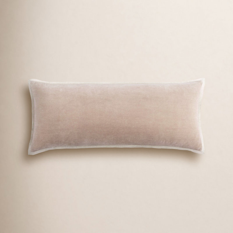 Gehry Velvet/Linen Decorative Pillow, Stone, 16"H x 40"W, Pillow Cover Only - No Insert