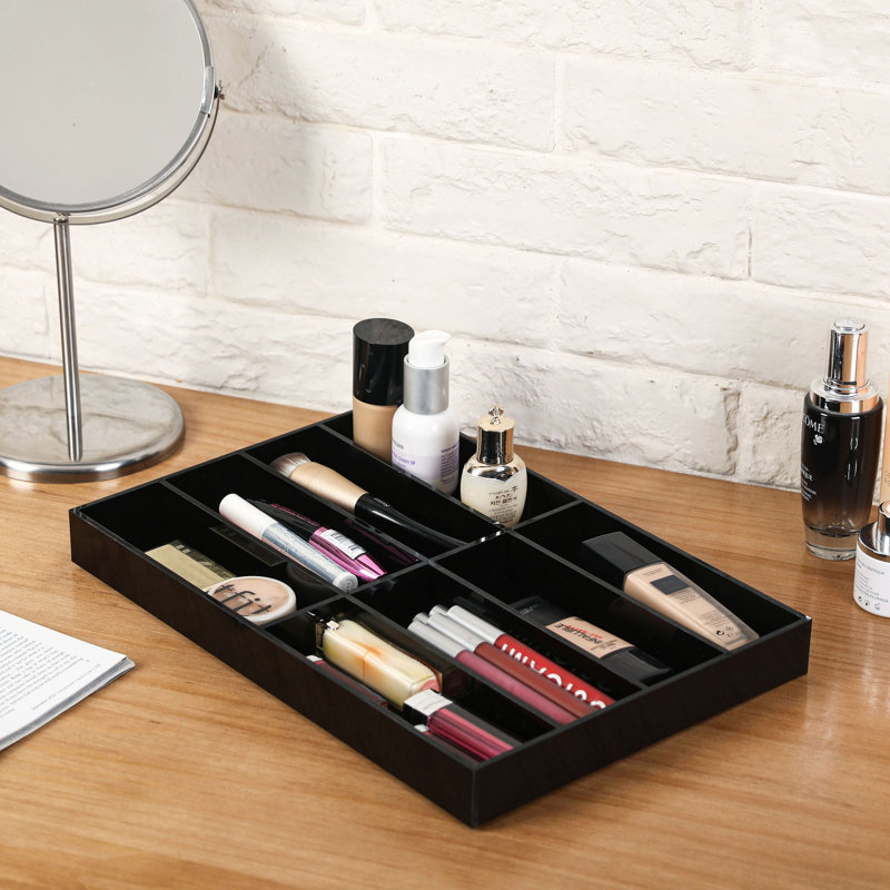 8 Slot Acrylic Sunglasses Jewellery Organiser Tray, Black